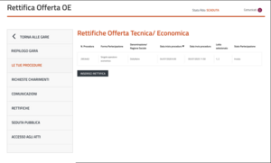 Rettifiche offerta tecnica-economica