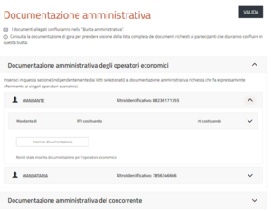 Documentazione Amministrativa degli Operatori Economici