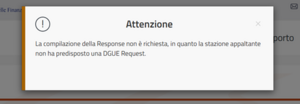 Alert DGUE Response non richiesta