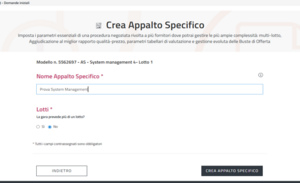 Crea Appalto specifico