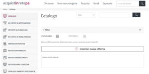 Gestione catalogo