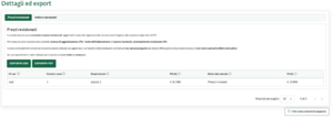 Dettagli ed export - Prezzi revisionati